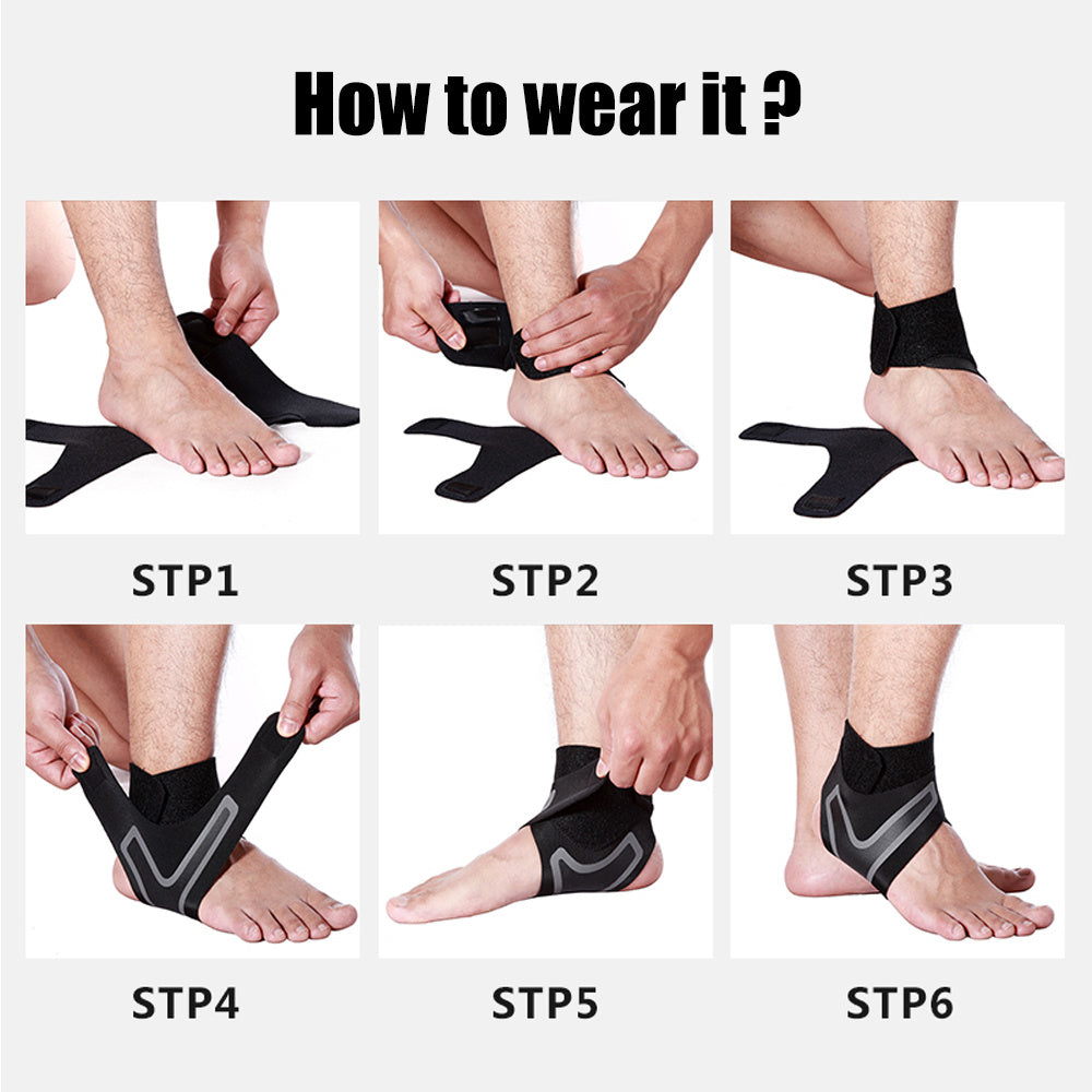 1Pair Sport Ankle Stabilizer Brace Compression Ankle Support Tendon Pain Relief Strap Foot Sprain Injury Wraps Run Basketball - VINE GLOBAL