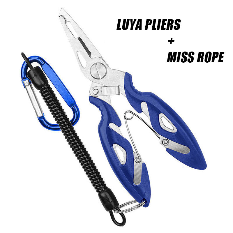 Luya Pliers Stainless Steel Curved Mouth Fish Line Scissors Multi-functional Clip Fish Line Sub Ring Opening Fishing Tools - VINE GLOBAL