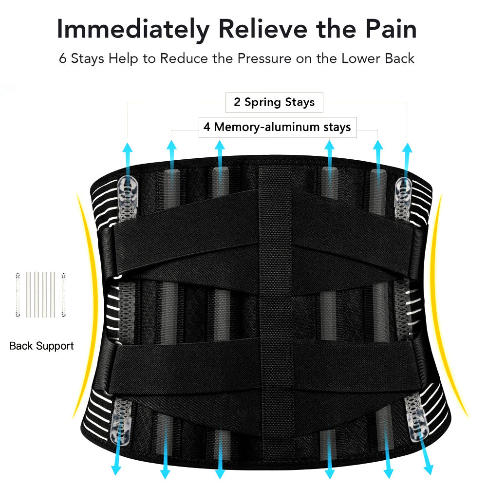 Double Pull Back Lumbar Support Belt Waist Orthopedic Corset Men Women Spine Decompression Waist Trainer Brace Back Pain Relief - VINE GLOBAL