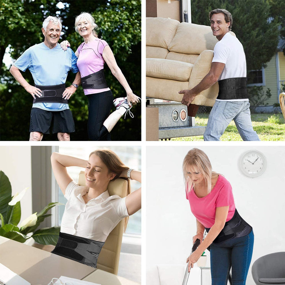 Double Pull Back Lumbar Support Belt Waist Orthopedic Corset Men Women Spine Decompression Waist Trainer Brace Back Pain Relief - VINE GLOBAL