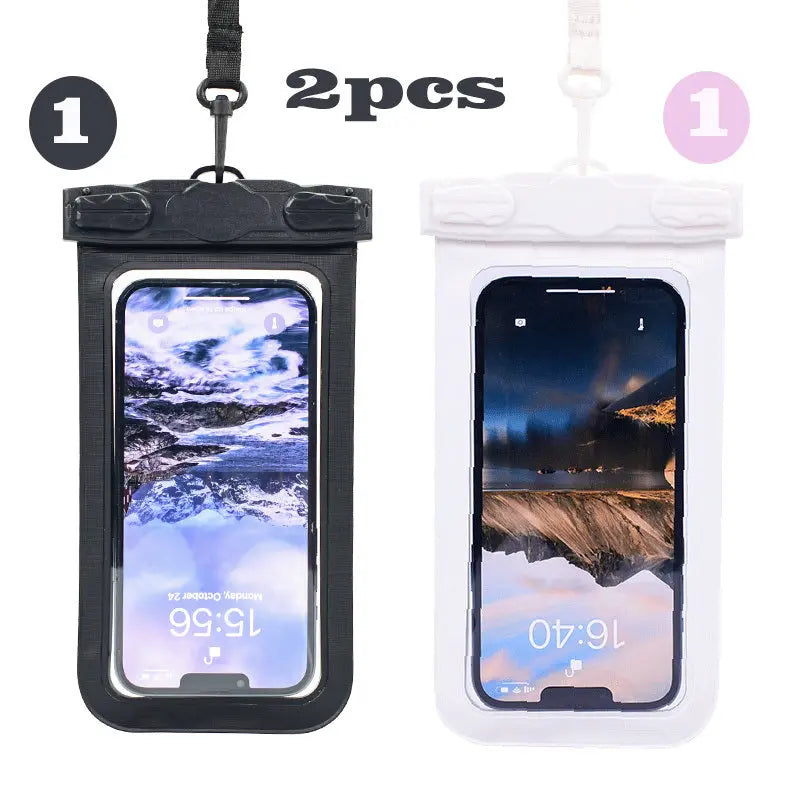 2pcs IPX8 Waterproof Phone Bag; Touchscreen Phone Pouch 7.6 Inch For Swim Sports Outdoor - VINE GLOBAL