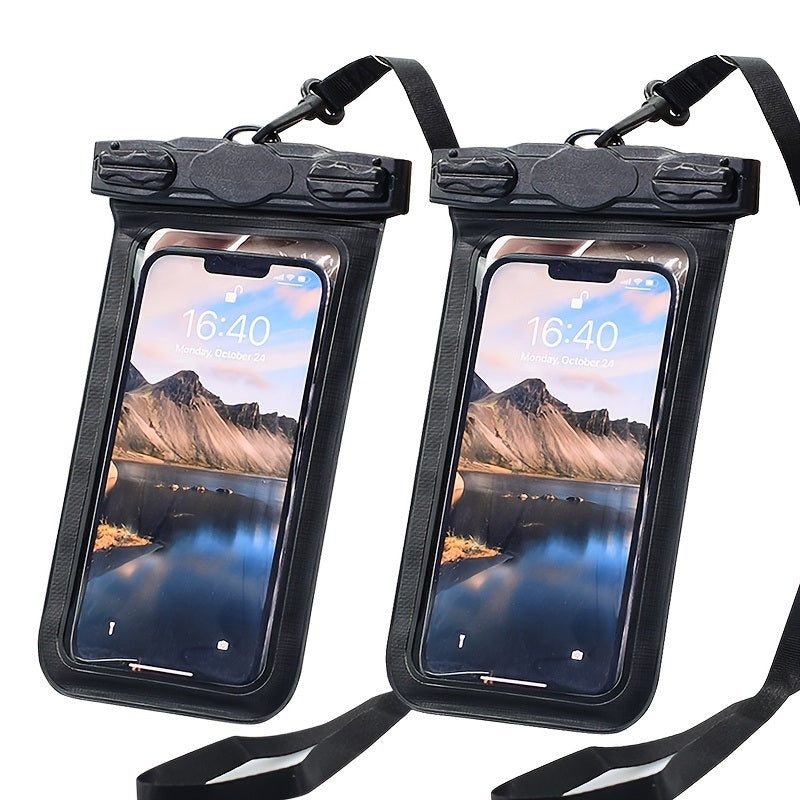 2pcs IPX8 Waterproof Phone Bag; Touchscreen Phone Pouch 7.6 Inch For Swim Sports Outdoor - VINE GLOBAL