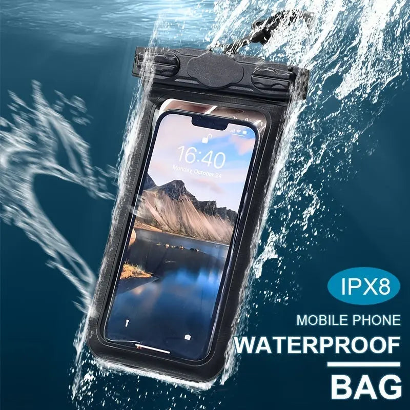 2pcs IPX8 Waterproof Phone Bag; Touchscreen Phone Pouch 7.6 Inch For Swim Sports Outdoor - VINE GLOBAL