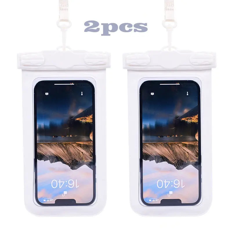 2pcs IPX8 Waterproof Phone Bag; Touchscreen Phone Pouch 7.6 Inch For Swim Sports Outdoor - VINE GLOBAL