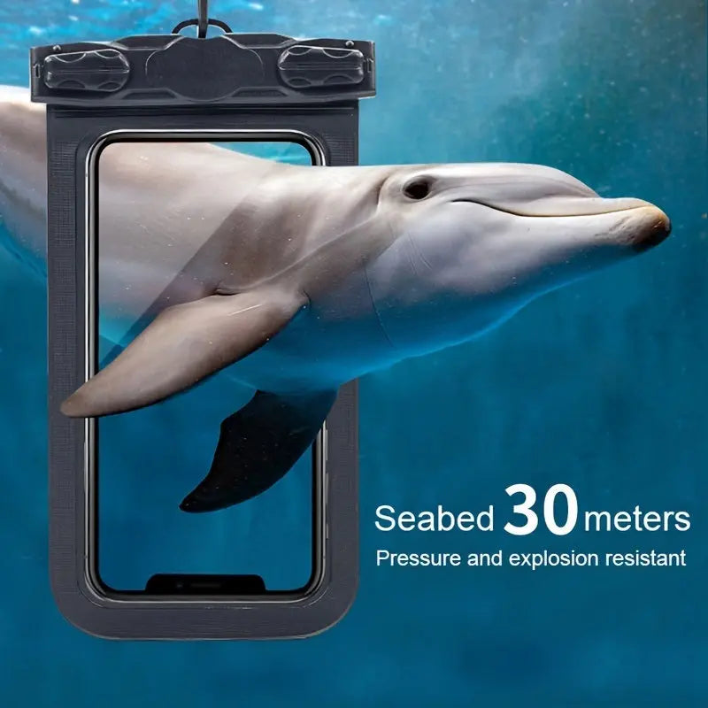 2pcs IPX8 Waterproof Phone Bag; Touchscreen Phone Pouch 7.6 Inch For Swim Sports Outdoor - VINE GLOBAL