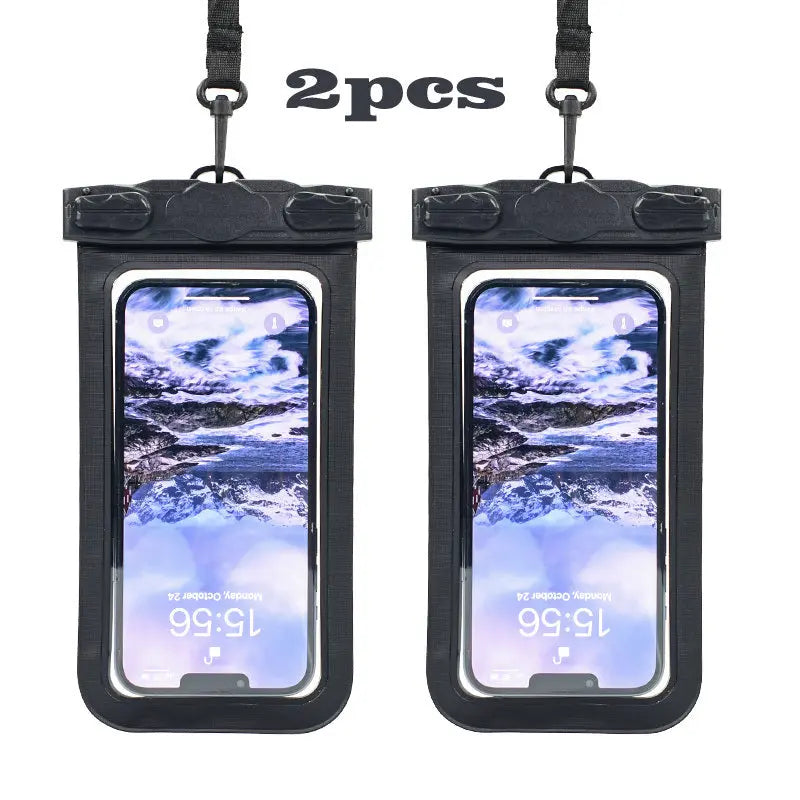 2pcs IPX8 Waterproof Phone Bag; Touchscreen Phone Pouch 7.6 Inch For Swim Sports Outdoor - VINE GLOBAL