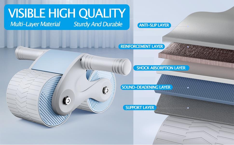 1pc Rebound Abdominal Roller Wheel For Abdominal Exercise Fitness With Knee Mat; Home Fitness Equipment For Abs Workout - VINE GLOBAL