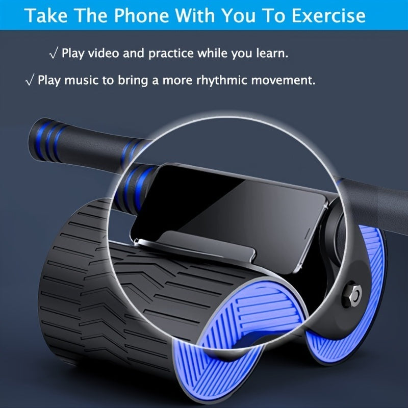 1pc Rebound Abdominal Roller Wheel For Abdominal Exercise Fitness With Knee Mat; Home Fitness Equipment For Abs Workout - VINE GLOBAL