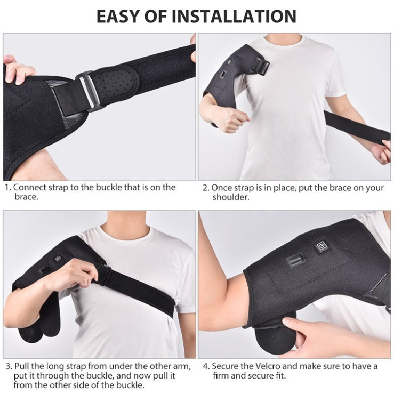 USB Heated Shoulder Massager Shoulder Brace; Electric Heated Knee Elbow Shoulder Brace Wrap; Vibration Knee Heating Pad; Heating Pad For Knee Elbow Shoulder Relax Shoulder Warmers - VINE GLOBAL
