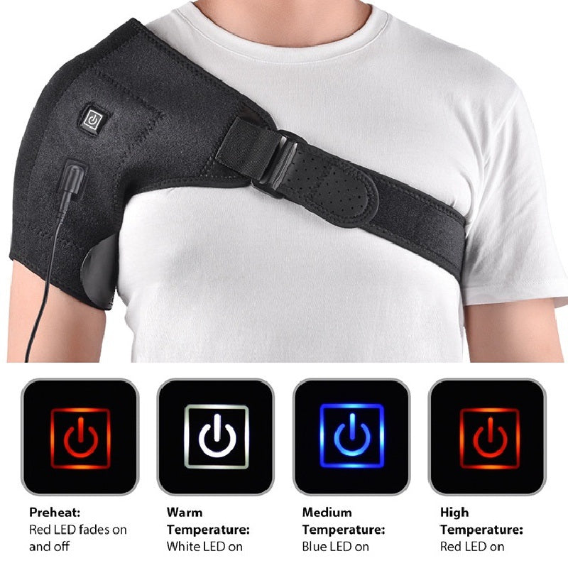 USB Heated Shoulder Massager Shoulder Brace; Electric Heated Knee Elbow Shoulder Brace Wrap; Vibration Knee Heating Pad; Heating Pad For Knee Elbow Shoulder Relax Shoulder Warmers - VINE GLOBAL