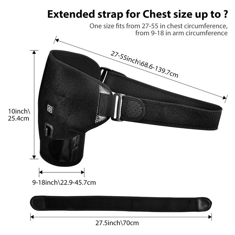 USB Heated Shoulder Massager Shoulder Brace; Electric Heated Knee Elbow Shoulder Brace Wrap; Vibration Knee Heating Pad; Heating Pad For Knee Elbow Shoulder Relax Shoulder Warmers - VINE GLOBAL