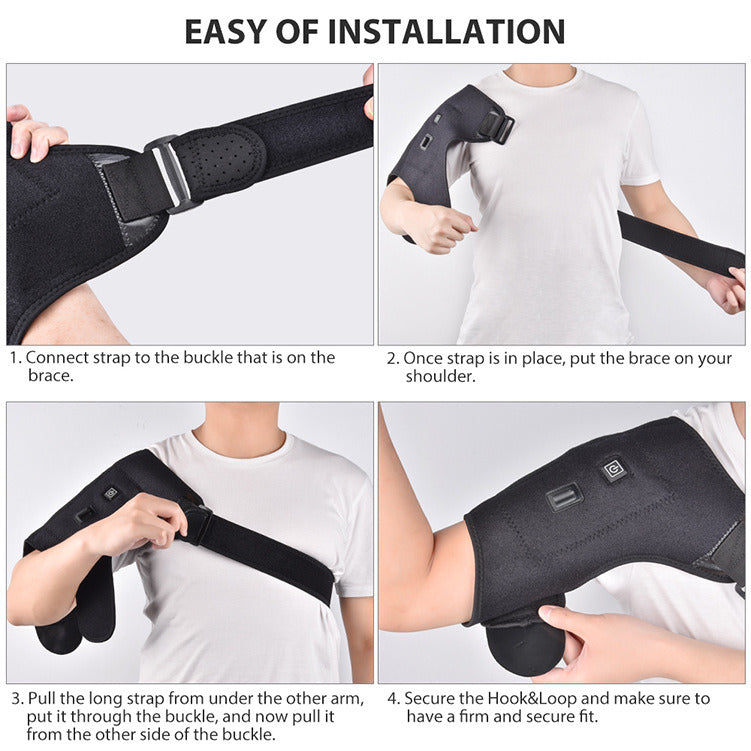USB Heated Shoulder Massager Shoulder Brace; Electric Heated Knee Elbow Shoulder Brace Wrap; Vibration Knee Heating Pad; Heating Pad For Knee Elbow Shoulder Relax Shoulder Warmers - VINE GLOBAL
