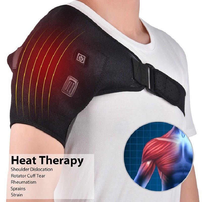 USB Heated Shoulder Massager Shoulder Brace; Electric Heated Knee Elbow Shoulder Brace Wrap; Vibration Knee Heating Pad; Heating Pad For Knee Elbow Shoulder Relax Shoulder Warmers - VINE GLOBAL