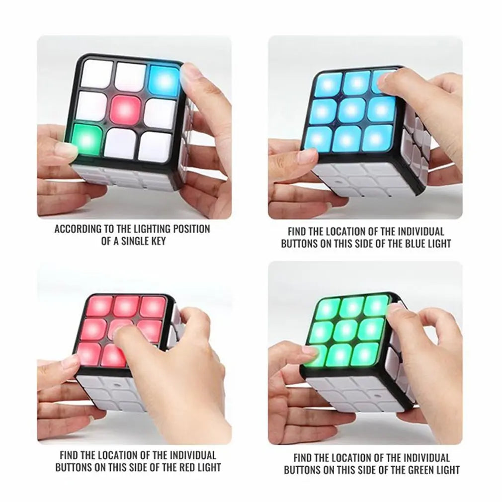 Smart Voice Cube 3X3 Magic Electronic Flashing Cube Kid Intelligence Develop Toys Magnetic Memory Brain Game Modes Fun Gift - VINE GLOBAL