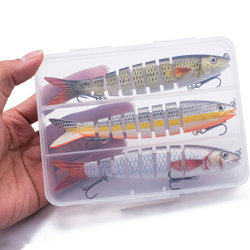 3pcs 8 Segment Fishing Lure Multi Jointed Artificial Bait Slow Sinking Bionic Fishing Bait Ice Fishing Gear - VINE GLOBAL