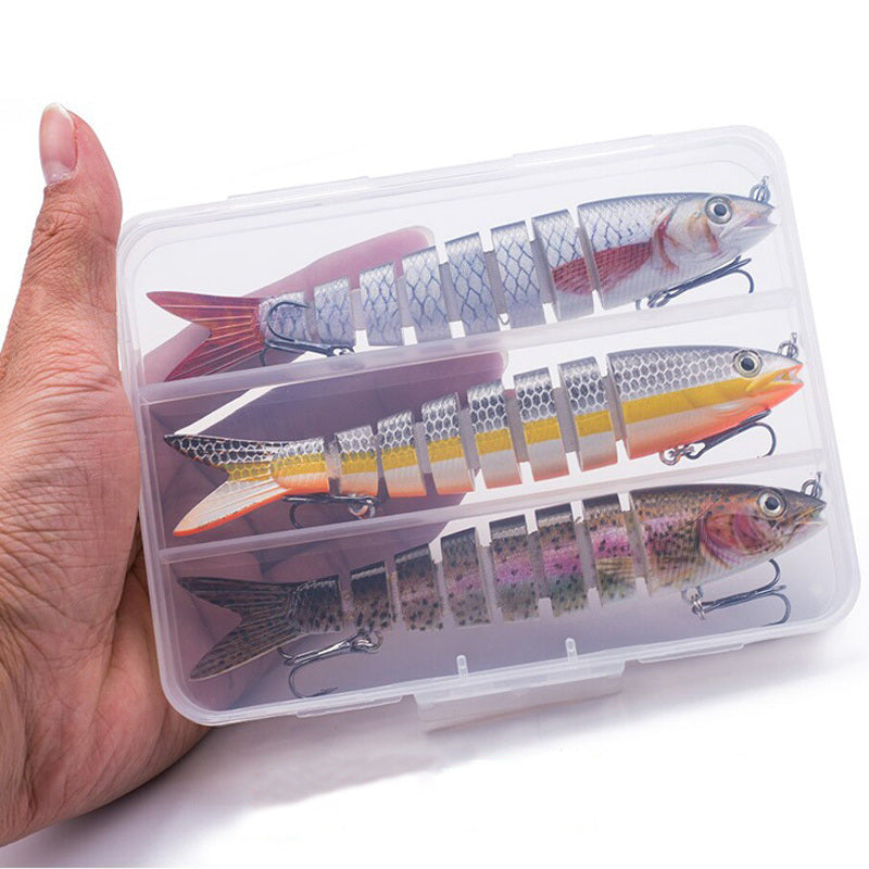 3pcs 8 Segment Fishing Lure Multi Jointed Artificial Bait Slow Sinking Bionic Fishing Bait Ice Fishing Gear - VINE GLOBAL
