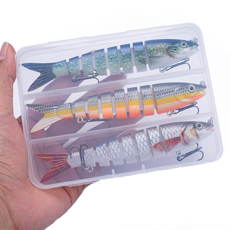 3pcs 8 Segment Fishing Lure Multi Jointed Artificial Bait Slow Sinking Bionic Fishing Bait Ice Fishing Gear - VINE GLOBAL