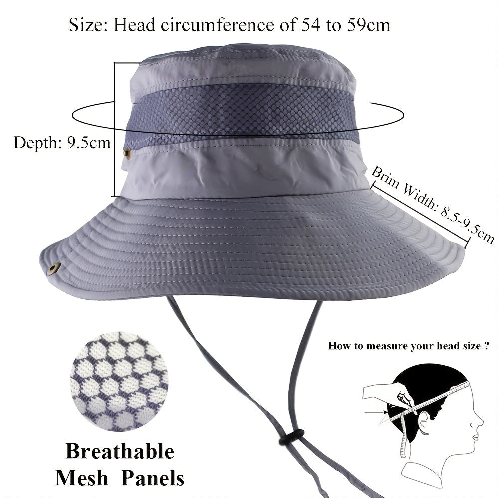 Bucket Hat Summer Men Women Fishing Boonie Hats UV Protection Long Large Wide Brim Hiking Sun Hat Outdoor Cap - VINE GLOBAL