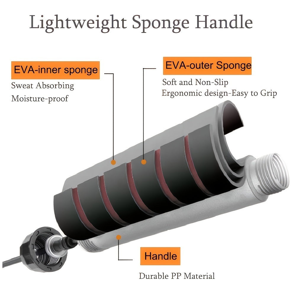 Adjustable Steel Tangle-Free Jump Rope With Ball Bearings And Foam Handle For Adults And Kids; Home Fitness Exercise Accessories - VINE GLOBAL