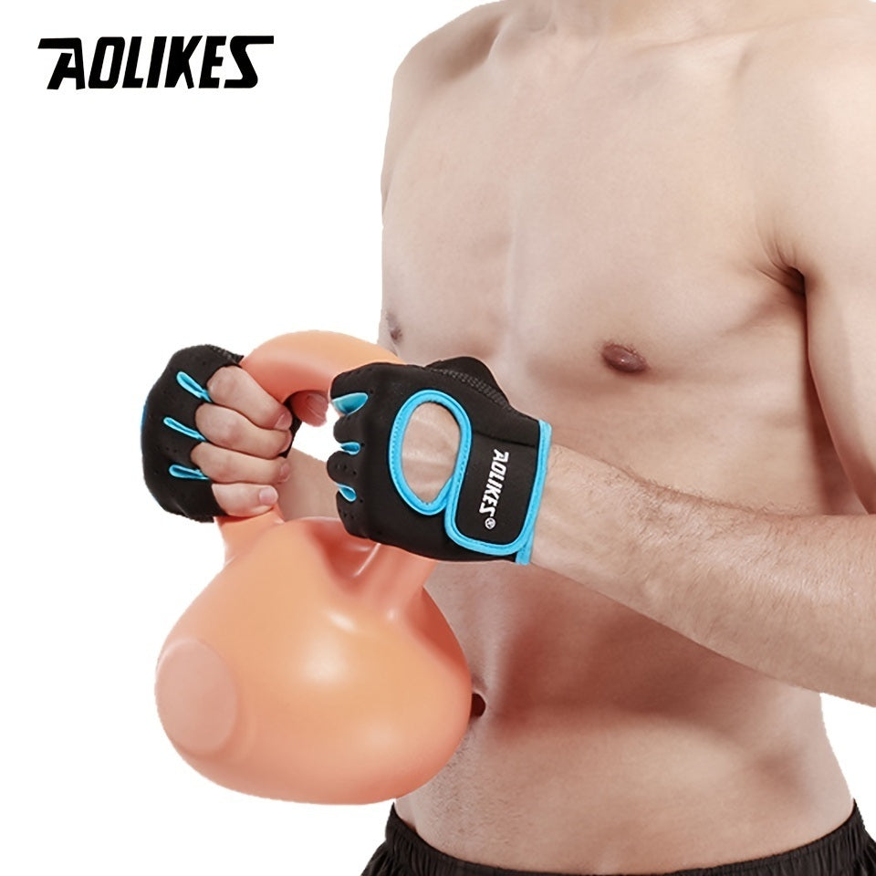 Aolikes 1pair Unisex Fitness Workout Gloves For Weightlifting Cycling Exercise Training Pull Ups Fitness Climbing And Rowing - VINE GLOBAL
