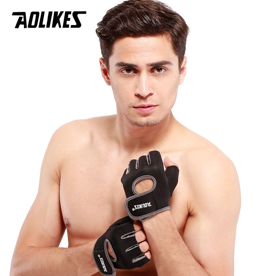 Aolikes 1pair Unisex Fitness Workout Gloves For Weightlifting Cycling Exercise Training Pull Ups Fitness Climbing And Rowing - VINE GLOBAL