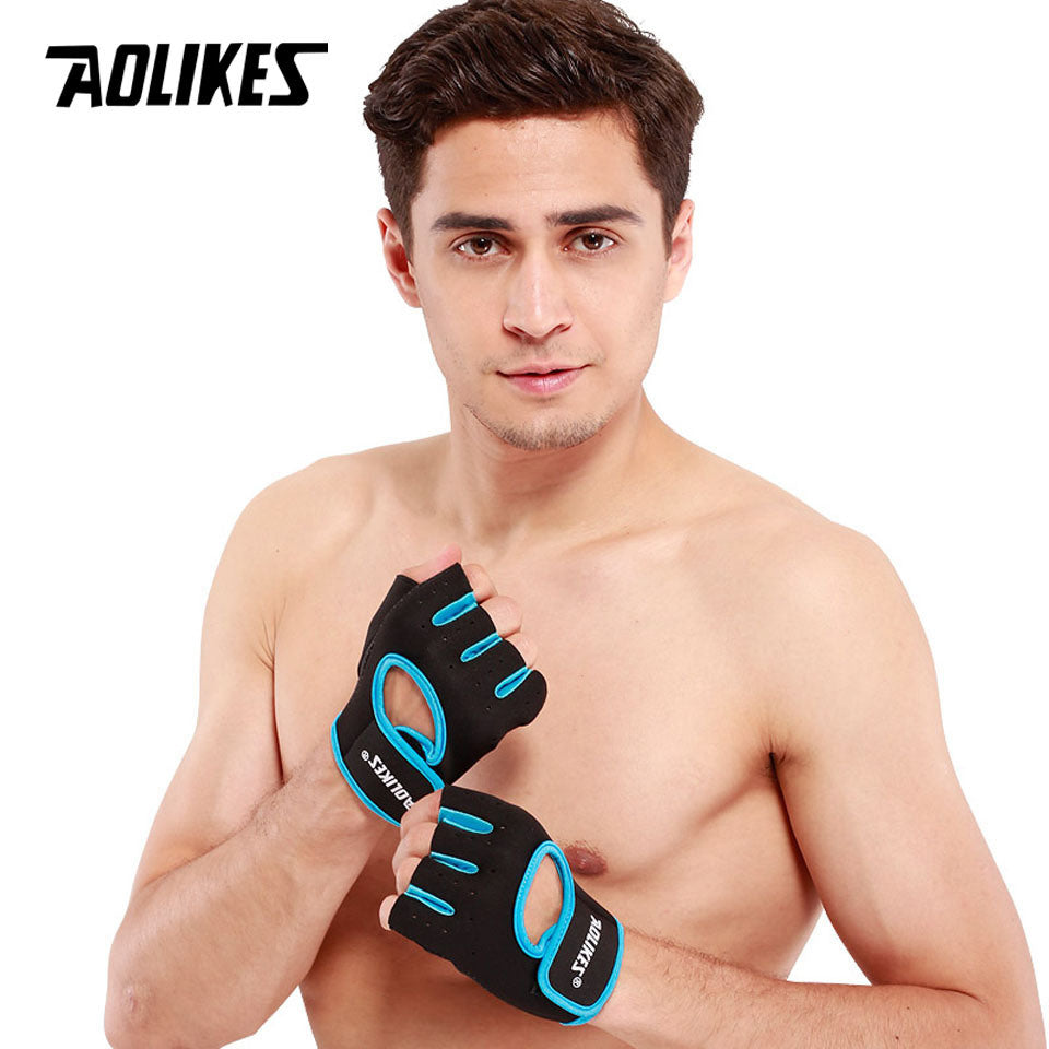 Aolikes 1pair Unisex Fitness Workout Gloves For Weightlifting Cycling Exercise Training Pull Ups Fitness Climbing And Rowing - VINE GLOBAL