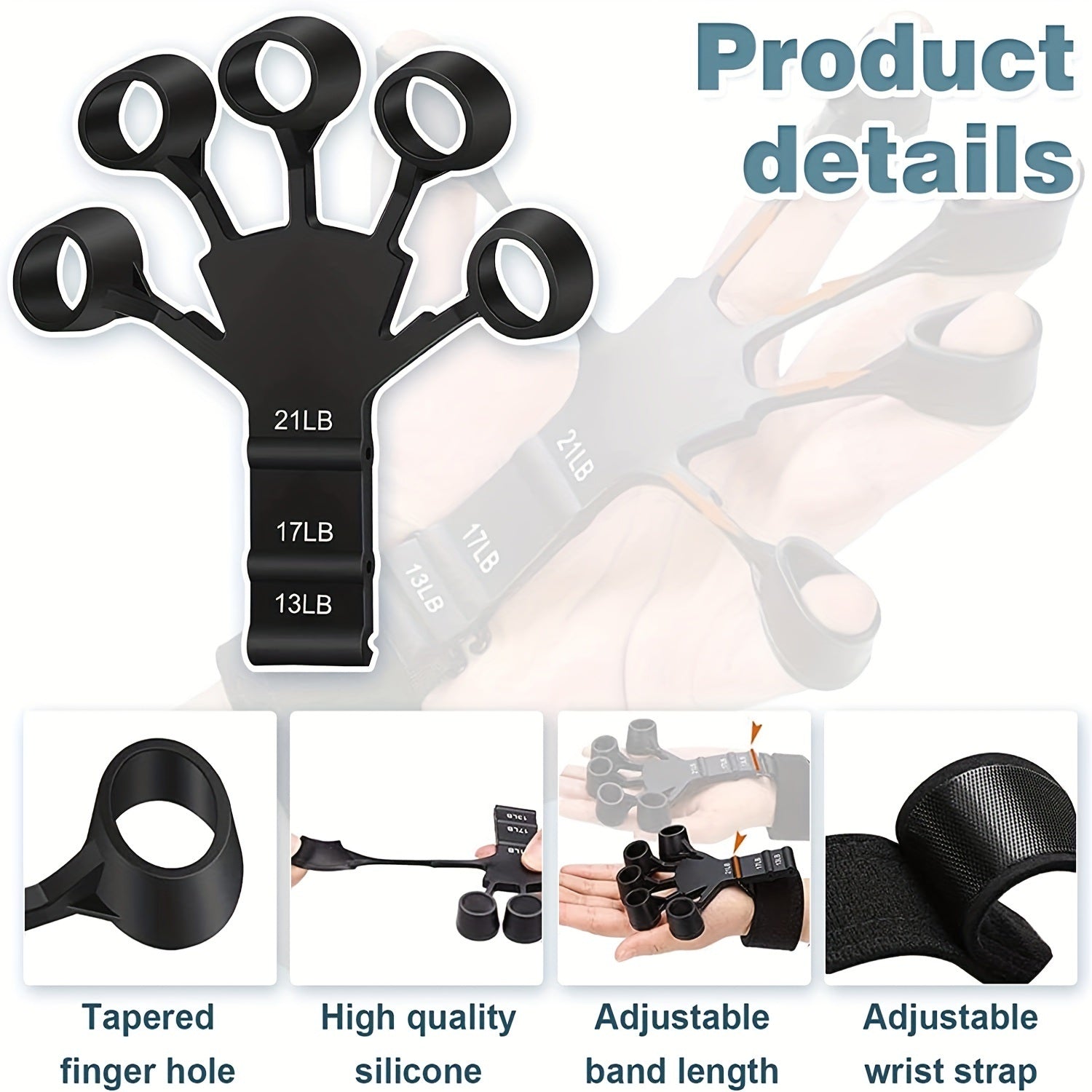 Finger And Hand Strengthener; Grip Strength Trainer For Men And Women For Wrist Physcial Rehabilitation - VINE GLOBAL