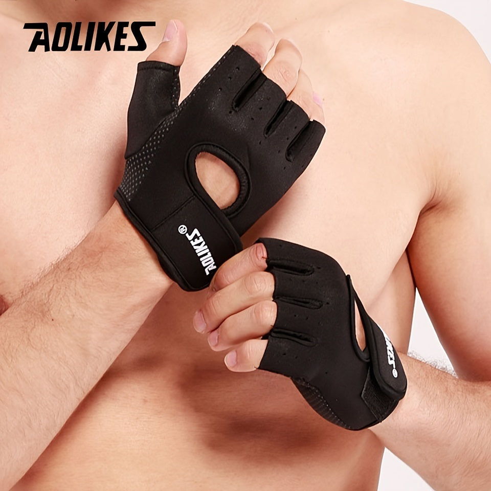 Aolikes 1pair Unisex Fitness Workout Gloves For Weightlifting Cycling Exercise Training Pull Ups Fitness Climbing And Rowing - VINE GLOBAL