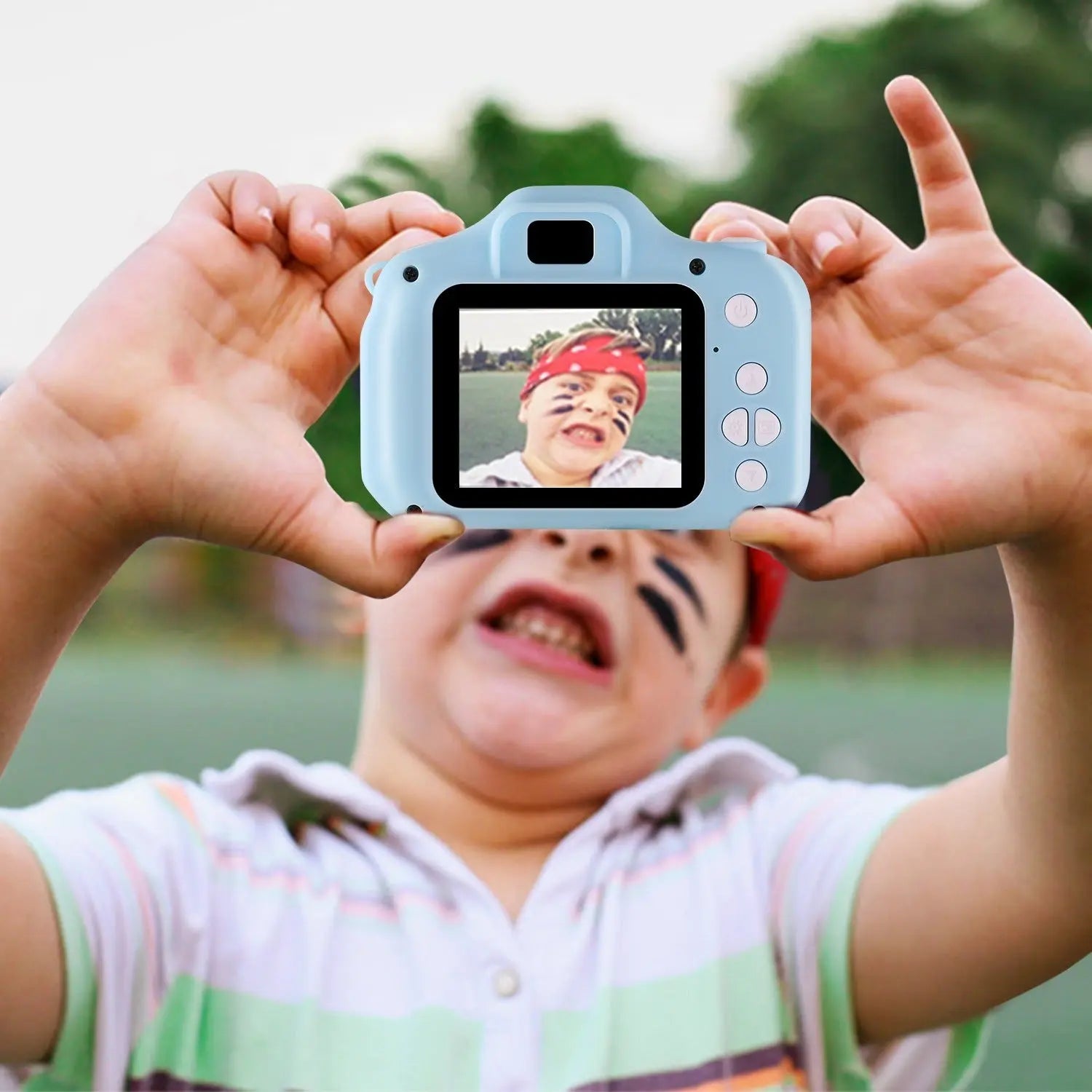 Kids Digital Camera w/ 2.0' Screen 12MP 1080P FHD Video Camera 4X Digital Zoom Games - VINE GLOBAL