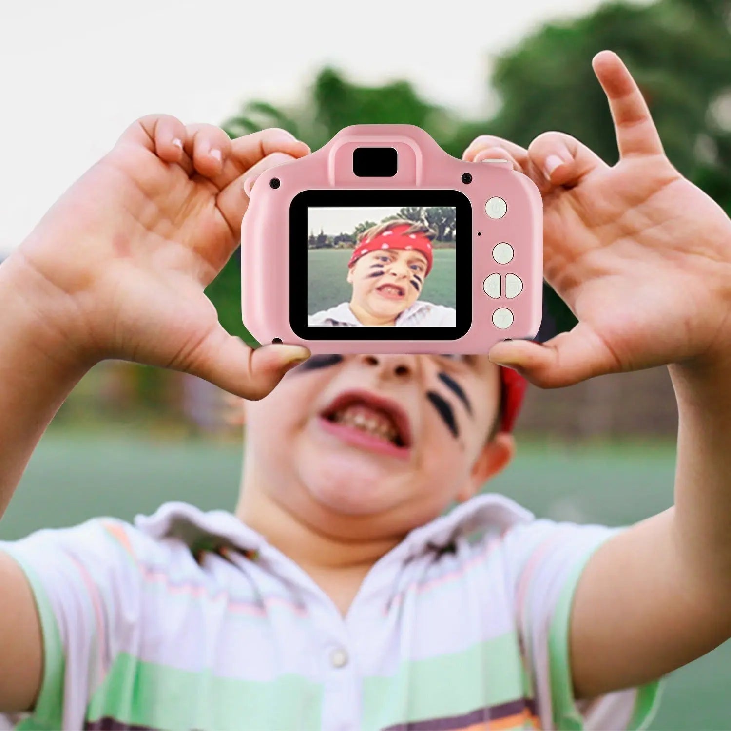 Kids Digital Camera w/ 2.0' Screen 12MP 1080P FHD Video Camera 4X Digital Zoom Games - VINE GLOBAL