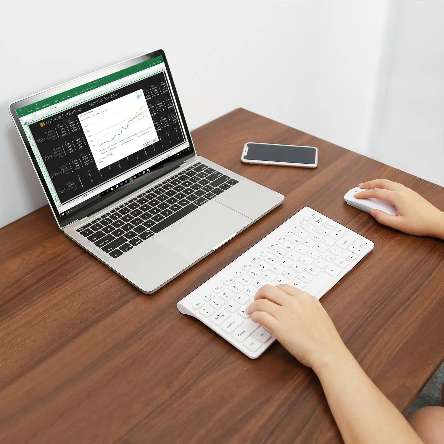 Wireless Keyboard and Mouse 2.4GHz Multimedia Mini Keyboard Mouse Combos USB Receiver - VINE GLOBAL