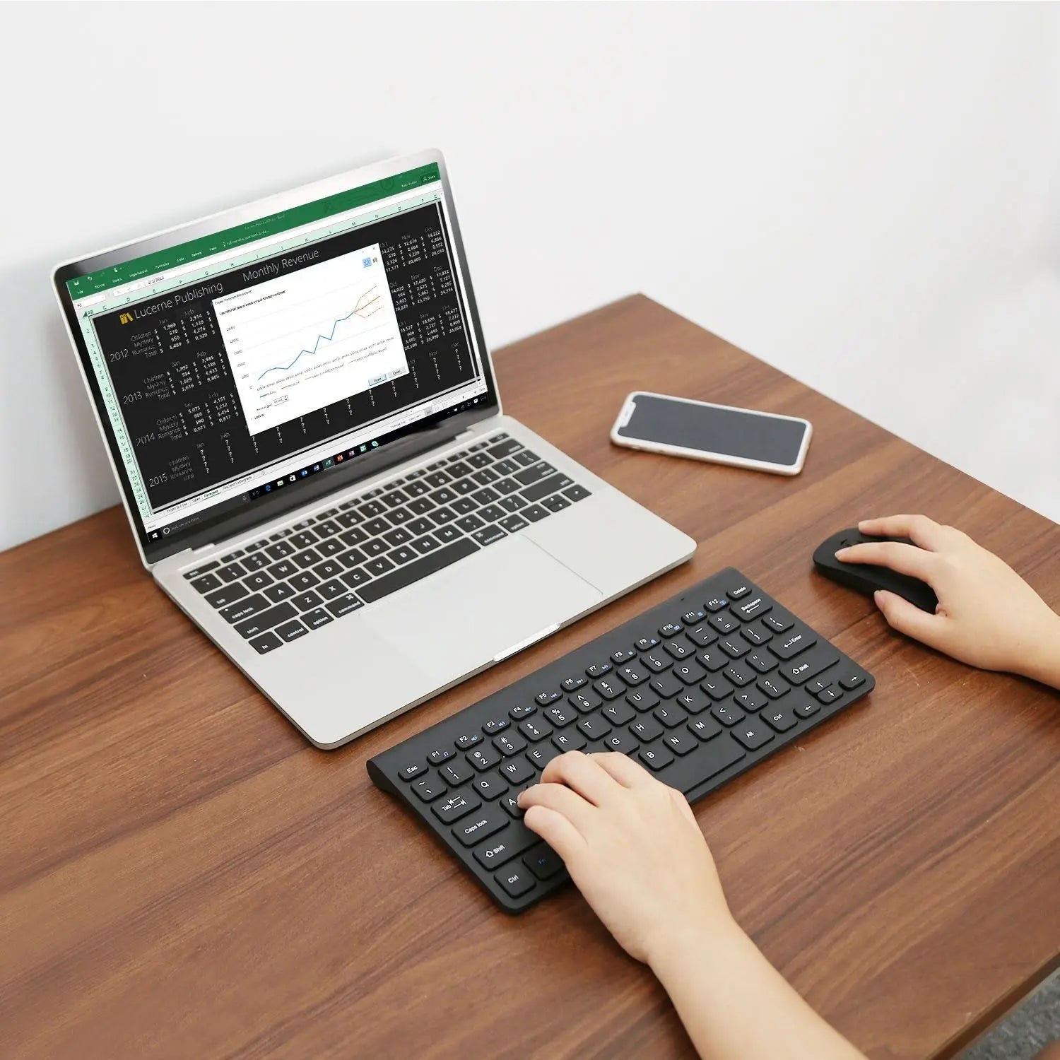 Wireless Keyboard and Mouse 2.4GHz Multimedia Mini Keyboard Mouse Combos USB Receiver - VINE GLOBAL