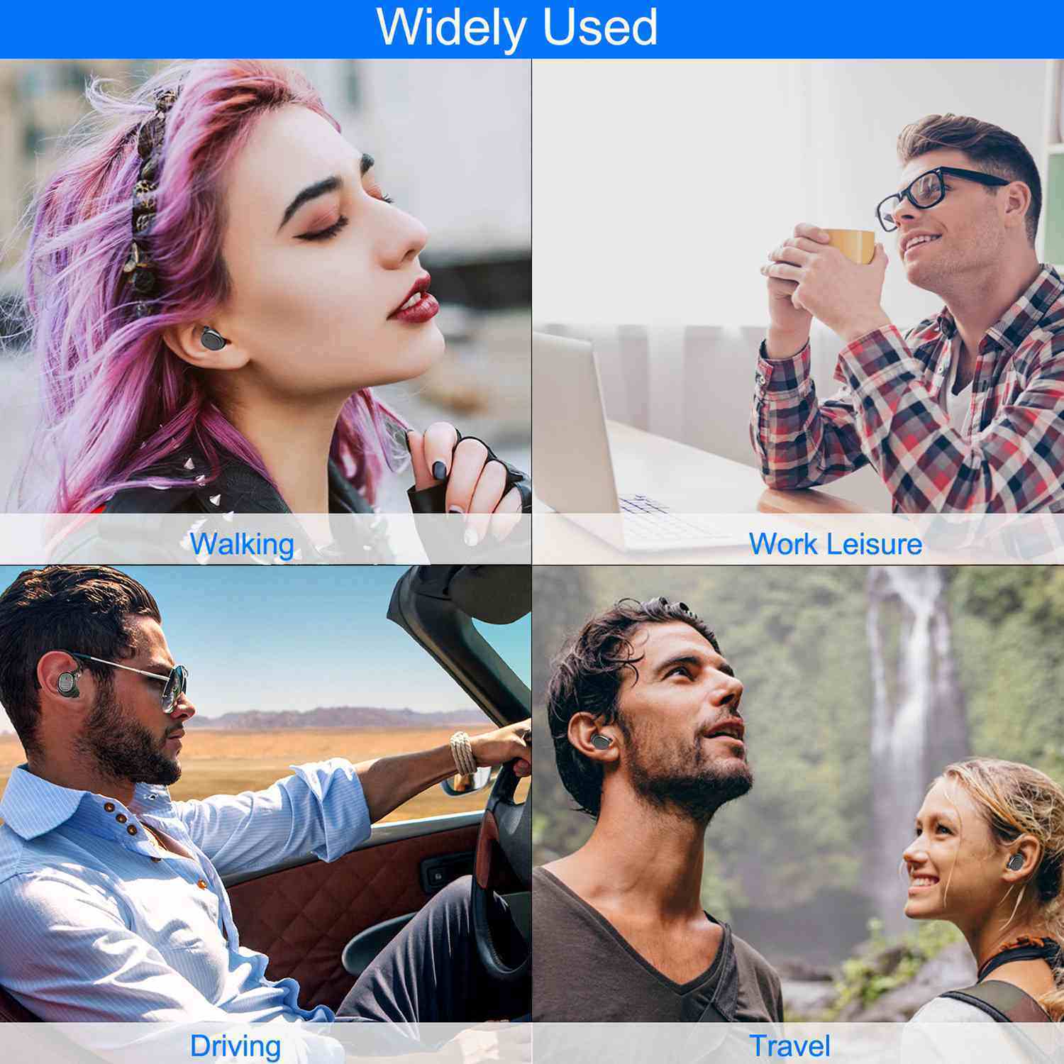 TWS Wireless 5.0 Earbuds IPX4 Touch In-Ear Stereo Earphone Noise Canceling Earpieces 32.8 ft Transmission Range - VINE GLOBAL