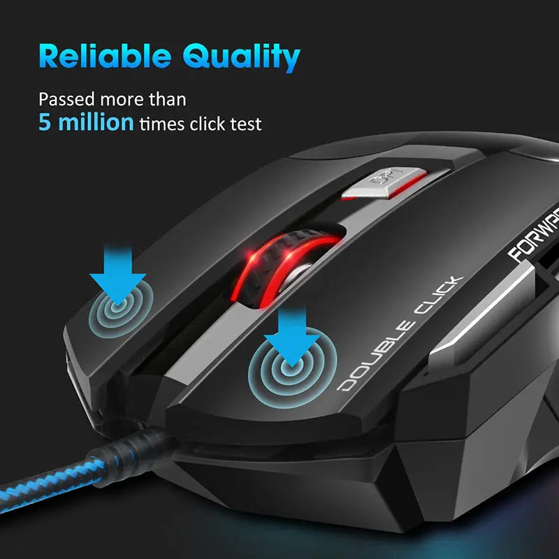 Computer Mouse Gamer Ergonomic Gaming Mouse USB Wired Game Mause 5500 DPI Silent Mice With LED Backlight 7 Button For PC Laptop - VINE GLOBAL