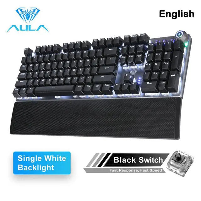 F2088 Mechanical Gaming Keyboard Anti-ghosting 104 brown Switch blue Wired Mixed Backlit Keyborad for Game Laptop PC - VINE GLOBAL