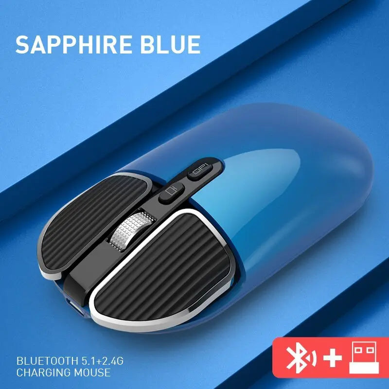 Bluetooth 5.1+2.4G Wireless Dual Mode Rechargeable Mouse Optical USB mice for PC/Mac/Laptop/IPad/Phone /Notebook/Android Tablet - VINE GLOBAL