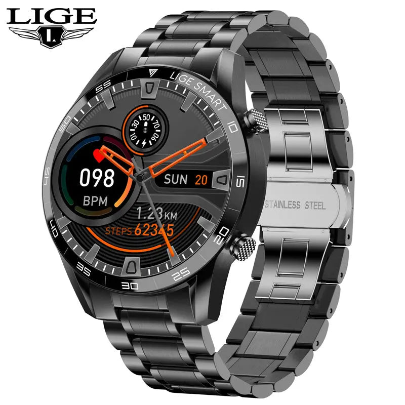 LIGE New BW0189 PRO Smart Watch Men Bluetooth Call Watch IP67 Waterproof Sports Fitness Watch For Android IOS Men Smart Watch - VINE GLOBAL