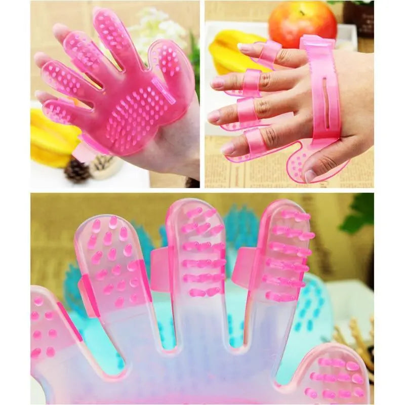 Pet Cat Grooming Comb Five Finger Pet Bath Brush Cat Dog Shower Massager Pet Grooming Deshedding Glove - VINE GLOBAL