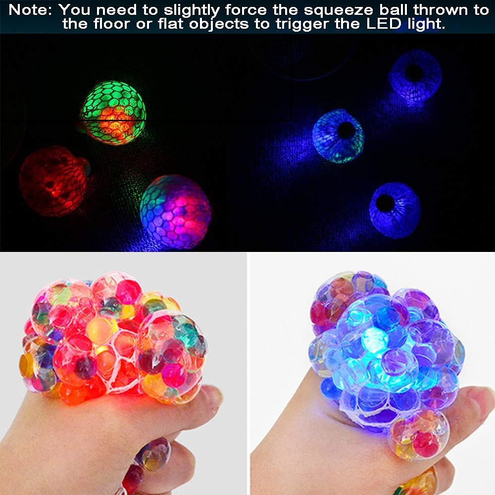Grape Squeeze Stress Mesh Balls 2Pcs LED Kids Sensory Toys - VINE GLOBAL