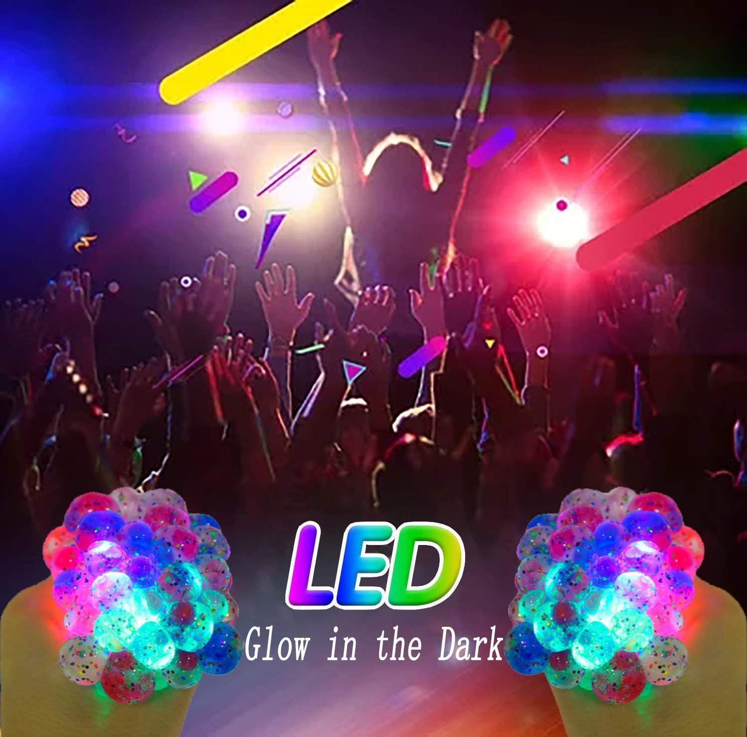 Grape Squeeze Stress Mesh Balls 2Pcs LED Kids Sensory Toys - VINE GLOBAL