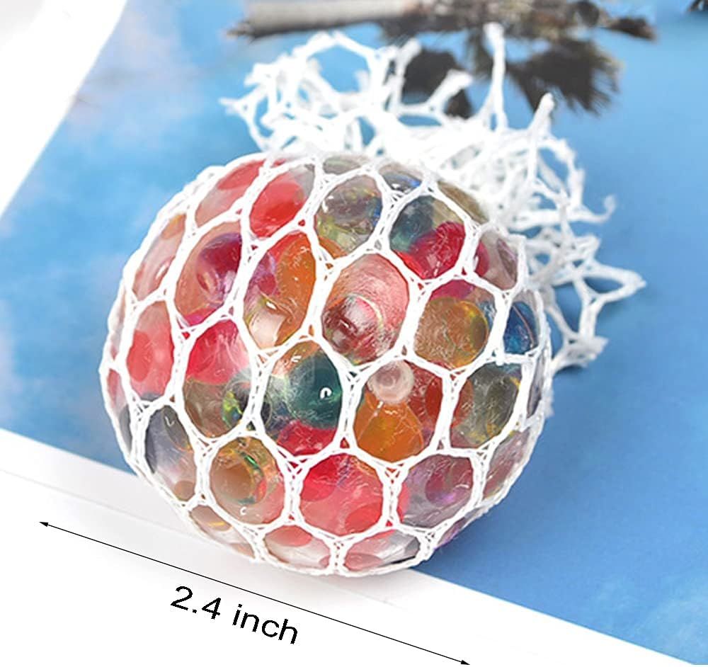Grape Squeeze Stress Mesh Balls 2Pcs LED Kids Sensory Toys - VINE GLOBAL