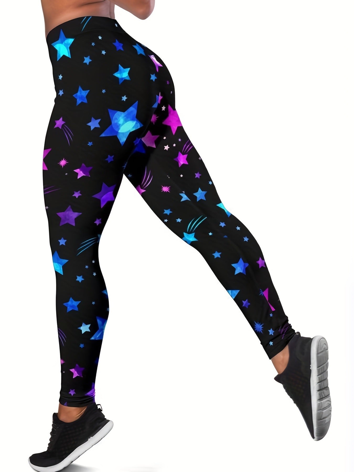 Throwing Print Butt-Lifting Sexy Yoga Pants, High Waist Slim Fit Mid-Stretch Fitness Workout Pants, Women's Activewear - VINE GLOBAL