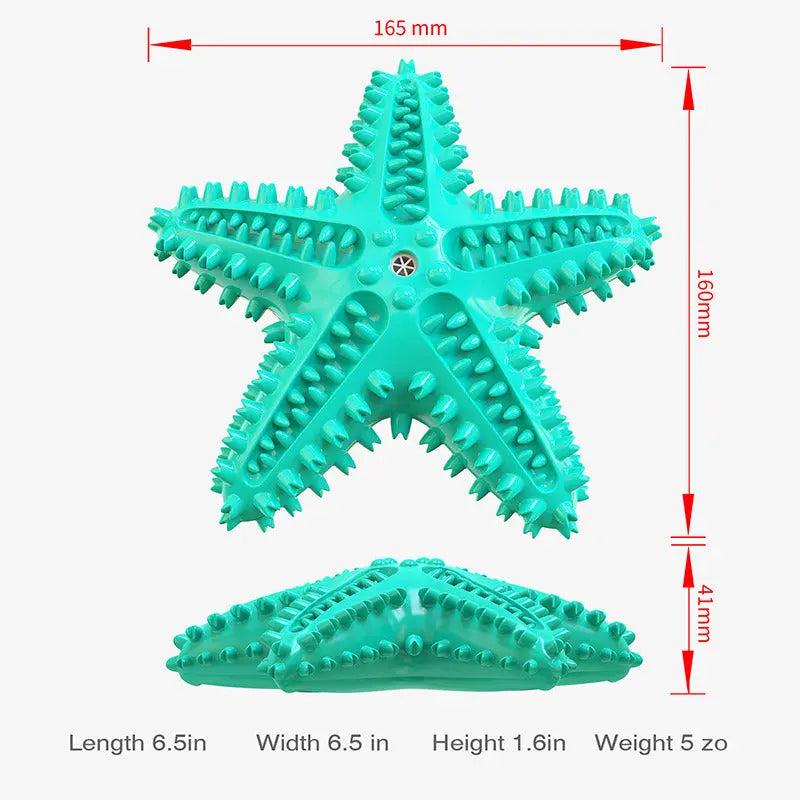 Sea Star Shaped Dog Toothbrush with Sound Pet Teeth Grinding Toy Dog Sound Toy - VINE GLOBAL
