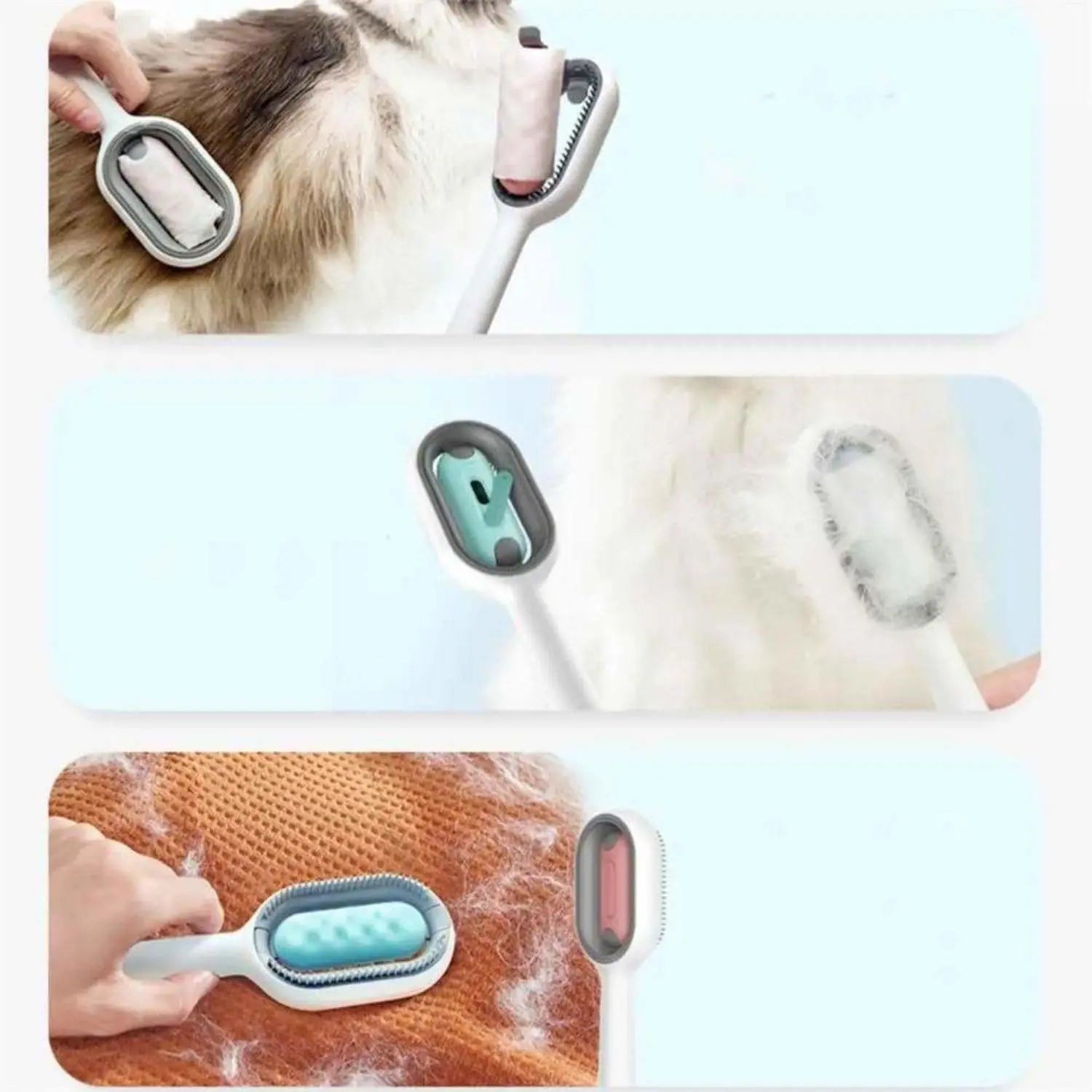 Cat Hair Brush With Water, Sticky Brush For Cats, 4 In-1 Cat Grooming Brush Creative Update Cat Dog Grooming Comb With Water Tank Double-Sided Hair Removal Brush Kitten Pet Supplies Accessories - VINE GLOBAL