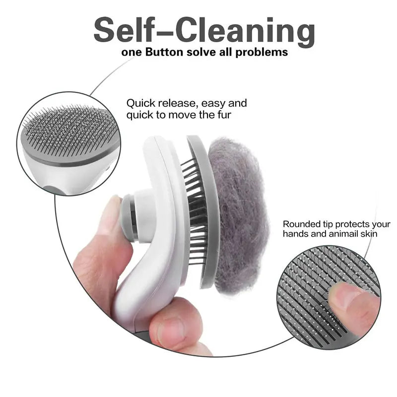 Pet Comb Stainless Steel Needle Comb Dog And Cat Hair Removal Floating Hair Cleaning Beauty Skin Care Pet Dog Cleaning Brush - VINE GLOBAL