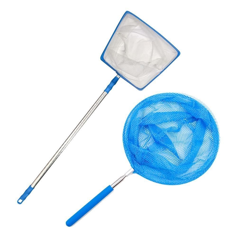 2pcs Swimming Pool Skimmer Net; Fish Pond Leaf Mesh Skimmer Rake Net Professional Swimming Pool Cleaning Tool With Handle - VINE GLOBAL