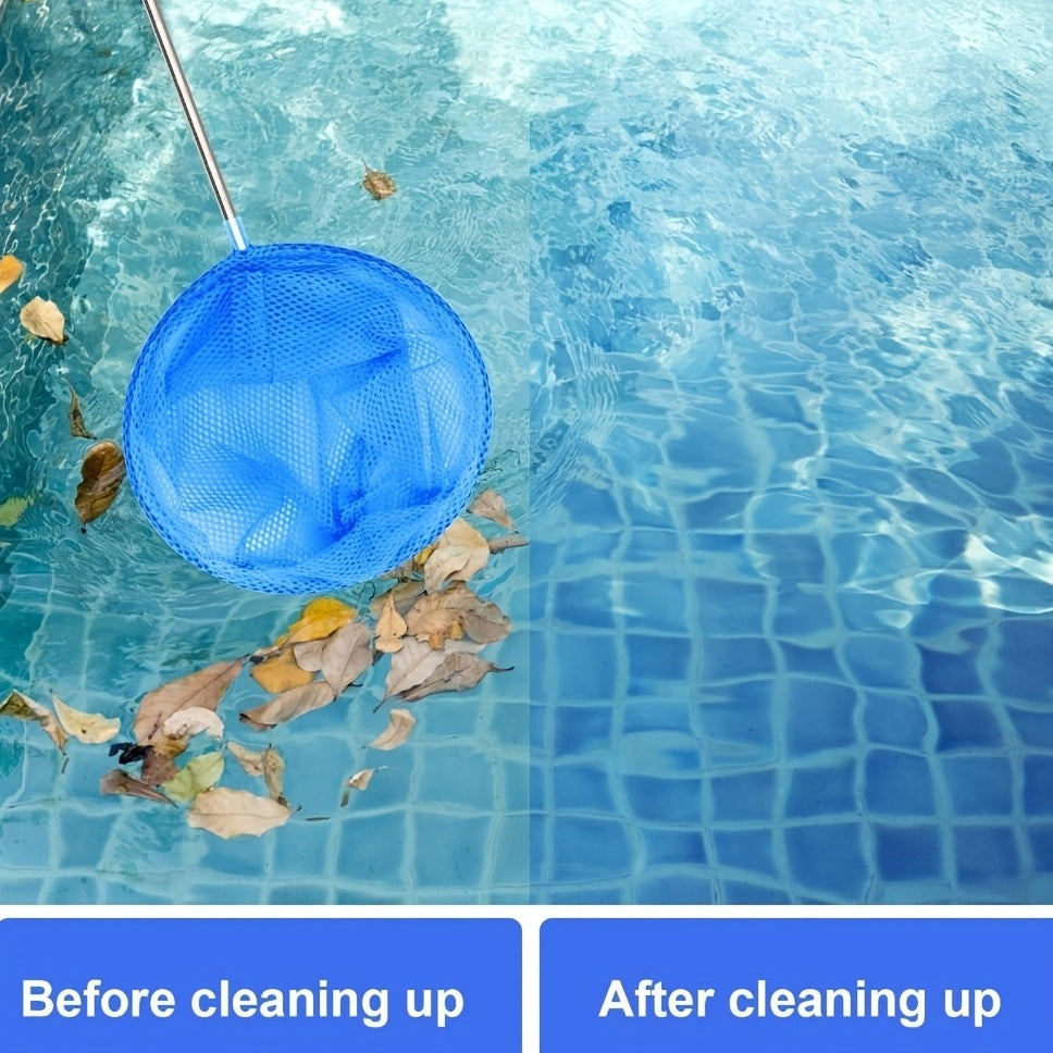 2pcs Swimming Pool Skimmer Net; Fish Pond Leaf Mesh Skimmer Rake Net Professional Swimming Pool Cleaning Tool With Handle - VINE GLOBAL