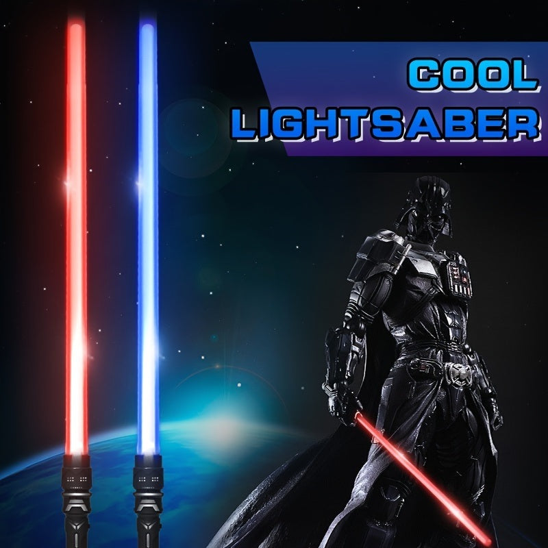 2 Colors Light Up Saber With FX Sound(Motion Sensitive); Star Wars Laser Saber; Realistic Handle For Kid; Expandable Light Swords Set For Halloween Dress Up Parties; Present - VINE GLOBAL