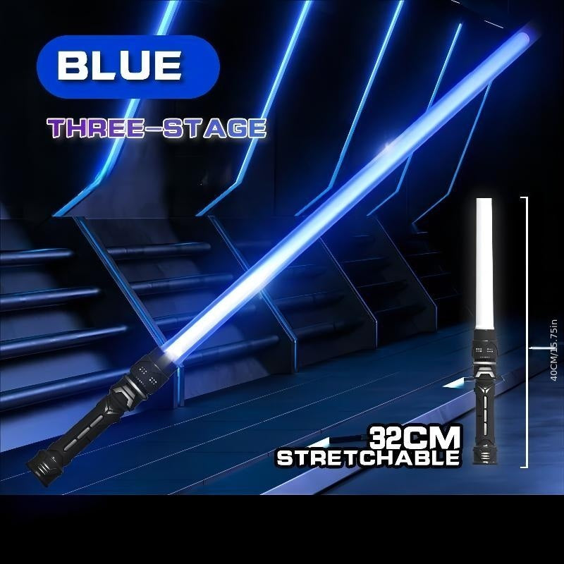 2 Colors Light Up Saber With FX Sound(Motion Sensitive); Star Wars Laser Saber; Realistic Handle For Kid; Expandable Light Swords Set For Halloween Dress Up Parties; Present - VINE GLOBAL