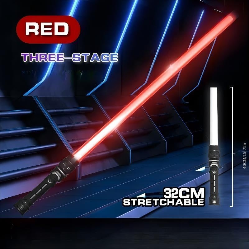 2 Colors Light Up Saber With FX Sound(Motion Sensitive); Star Wars Laser Saber; Realistic Handle For Kid; Expandable Light Swords Set For Halloween Dress Up Parties; Present - VINE GLOBAL